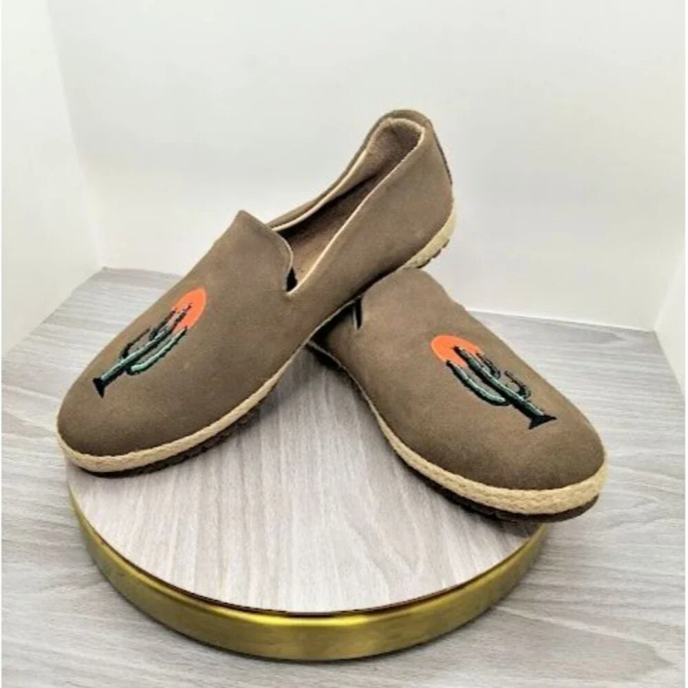 Patara Cactus Seeker Slip-On Shoes Mens Size 8 Suede Leather Tobacco Brown